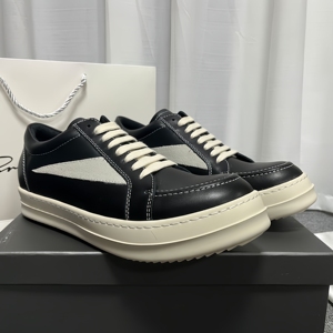 Chaussures pour hommes de qualité supérieure, baskets basses pour femmes, noires, à lacets, en cuir, à semelle épaisse, chaussures plates décontractées - Product Image 1