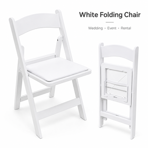 Silla Plegable de Resina Blanca <span class=keywords><strong>para</strong></span> Banquetes y Bodas, Ligera, <span class=keywords><strong>para</strong></span> Exteriores, con Capacidad <span class=keywords><strong>para</strong></span> 1000 lb, a <span class=keywords><strong>Precio</strong></span> Económico - Product Image 1