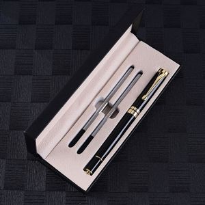 CustomShuli Stylo Custom Pen Logo Promotional Luxury Business Gift Black <b>Metal</b> <b>Roller</b> Ball Point Pens Set With Box - Product Image 4
