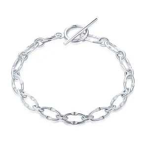 Dylam 18k Gold Dainty Link Chain Bracelet Tennis Bracelet Cross silver Charm Bracelet Trendy Layering Stacking Jewelry