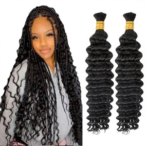 XCCOCO Cheveux Humains en Gros Ondulés Profonds pour Tressage, Bouclés Profonds, Double Trame Faite à la Machine, Extensions de Cheveux Brésiliens Remy 100 Grammes Colorés - Product Image 4