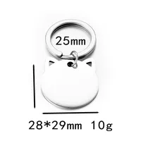 Edelstahl Haustier-Anhänger Schlüsselanhänger Katzen-Charm Anhänger für DIY Schmuckherstellung Schlüsselring