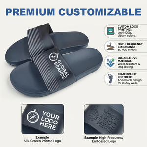 Slider personalizzato stampato ragazzo Slider sandalo Unisex donna scarpe personalizzate con Logo Branding <span class=keywords><strong>pantofole</strong></span> uomo semplice scorrimento bianco - Product Image 1