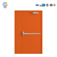 Porte coupe-feu contemporaine en acier, homologuée 120 minutes, pour sortie de secours, double battant asymétrique, sur mesure, fournisseur