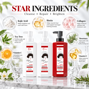 Manufacturer Wholesale The 3-In-1 Body Care Product Skin Cleansing Exfoliation Kojic Acid Bath Set Shampoo And Body Wash Set - Product Image 2