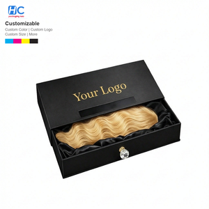 Boîte rigide pliable magnétique de luxe grande capacité pour extensions de cheveux vierges longues, perruques en dentelle HD, doublure en soie, quatre couleurs - Product Image 2