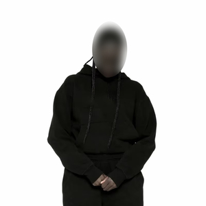 Fabricant de vêtements en gros, sweat-shirt à capuche en coton avec impression de logo, sweat-shirt délavé, impression en relief, sweat-shirt à épaules tombantes - Product Image 2