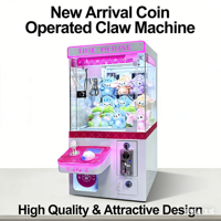 Mesin Cakar Mini Warna Pink, Dioperasikan dengan Koin, Penangkap Boneka, Peralatan Vending Hadiah untuk Pusat Perbelanjaan, Pusat Permainan Arcade, dan Hiburan