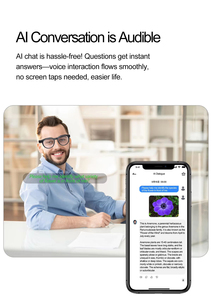 Nouvelles lunettes intelligentes M88 avec caméra 2MP 1080P, batterie 270mAh, étanches IPX-4, connexion Wi-Fi, vidéo, photo, traduction IA, monture métallique, AR - Product Image 4