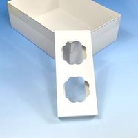 Boîtes à cupcakes et gâteaux pliables à 2 compartiments, avec couvercle transparent et base, couleur blanc uni, service d'impression personnalisée disponible