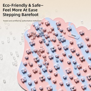 Tapis de massage des pieds rectangulaire à semelle rigide en gel souple, ultra-doux, pour la relaxation et le soulagement de la pression, épaisseur 15 mm, avec 6 billes magnétiques en silicone liquide - Product Image 3