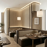 Panneau mural incurvé en PVC à effet tissu, imperméable, pour décoration intérieure de restaurant