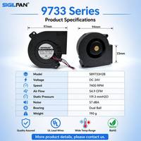Ventilateur DC 9733 Modèle 12V 24V 48V Électrique à Faible Bruit avec Fonction PWM FG, Étanche aux Hautes Températures, Personnalisable ODM