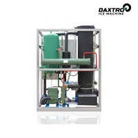 Machine à glace en tubes comestibles de 2 tonnes, commerciale, en acier inoxydable, refroidie par eau ou air, pour le refroidissement du béton et des boissons en supermarché