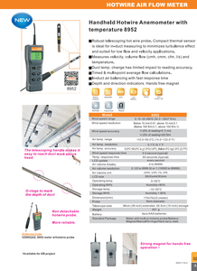 Anemómetro de Hilo Caliente TTLTES, Instrumento Electrónico de Medición de Velocidad, Modelo 8952 EB, Rango de 0.15~20 M/S (30.0~3937 Ft/m) - Product Image 4