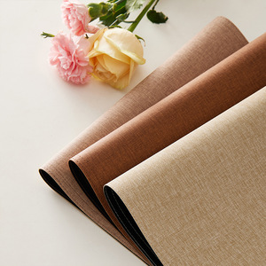 Tabletex Fabric Textured Sewn Leather Placemats Oval Solid Color Waterproof Oil Resistant <b>Table</b> Mats Bowl Mats <b>Coasters</b> - Product Image 3