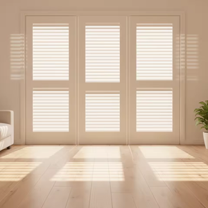 Porte en bois HDF à double battant à lames, style français moderne, imperméable, pour salle de bain, chambre à coucher, usage intérieur - Product Image 2