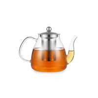 Théière en verre avec infuseur en acier inoxydable 800 ml / 27,33 oz, théière transparente en borosilicate pour thé infusé aux fruits, thé glacé, maison