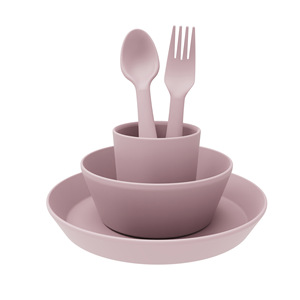 Kids <b>PLA</b> Tableware Set 5-Pcs Eco-Friendly Biodegradable Dishware For Toddlers 6M+ Round Design - Product Image 3