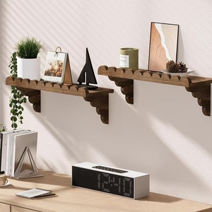 Lot de 2 étagères murales flottantes en bois rustique festonné de 17 pouces, résistantes à l'eau, multifonctionnelles pour garage, salon, chambre, salle de bain - Product Image 3
