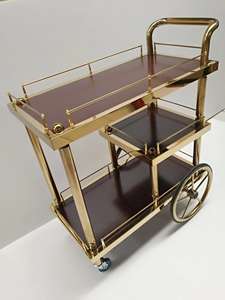 عربة تقديم الطعام الفاخرة الجديدة متعددة الاستخدامات من الفولاذ المقاوم للصدأ بثلاث طبقات وسعة 10 لتر للفنادق - Product Image 5