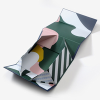 Boîte cadeau pliable magnétique de luxe recyclable, facile à assembler, en carton rigide, papier avec laminage brillant, luxe premium pliable