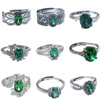 Bague de promesse éternelle pour femme en laiton plaqué or argent 925 avec zircone ovale taille émeraude, tendance, cadeau pour mariage, fiançailles, fête