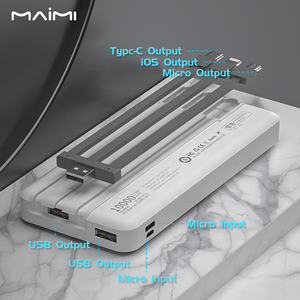 <span class=keywords><strong>Maimi</strong></span> แบตเตอรี่สำรองแบบพกพาหน้าจอดิจิตอล USB 10000มิลลิแอมป์ชั่วโมงบางเฉียบมีสายชาร์จ3 in 1 - Product Image 3