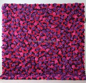 Tapis de fleurs artificielles S02594, mur de fleurs en soie Blumenwand, turquoise rose, toile de fond de mur de fleurs, imitation rose, mur de fleurs violettes pour la vente en gros - Product Image 5