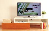 Meuble TV en bois moderne de luxe et table basse avec lumière LED unités murales en marbre pour meubles de salon