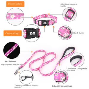 Kalung Anjing Kucing Bahan Nylon Polyester Mewah Grosir, Dapat Disesuaikan, Lembut, Sablon Transfer Panas Custom, Gaya Kartun - Product Image 4