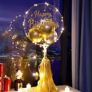 Buon anniversario 12 pezzi fai da te lettere decorazioni in vetro adesivi a palloncino Bobo colore misto per celebrazione personalizzata - Product Image 1