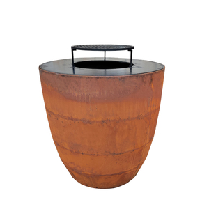 Nouvelle innovation : Barbecue <span class=keywords><strong>en</strong></span> forme <span class=keywords><strong>d</strong></span>'œuf pour jardin, facile à assembler, <span class=keywords><strong>en</strong></span> <span class=keywords><strong>acier</strong></span> Corten couleur rouille, foyer et <span class=keywords><strong>plancha</strong></span> - Product Image 2