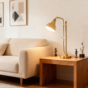Adjustable Brass Table <b>Lamp</b> E26 <b>Led</b> Farmhouse Style Bedroom Desk <b>Lighting</b> - Product Image 4
