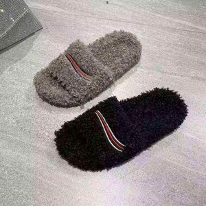 2026 New Designer Brand Fashion Men's and Women's Fur Thick-Soled Slippers with Embroidery, Warm Slippers - Product Image 6