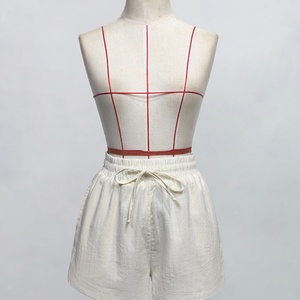 Shorts A-line pour femmes, personnalisables OEM/ODM, en polyester/coton lavable, coupe régulière, avec cordon de serrage, collection été 2025 – Vente en gros de haute qualité - Product Image 3