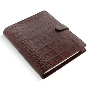 Refillable Black <strong>Croc</strong> Leather A5 Planner Cover Premium Filofax Planner A6 Ring Binder Crocodile Book Cover Leather Custom - Product Image 1