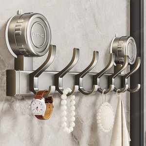 Lteng Suction Cup Hooks 5 Hanger Wall Mounted Heavy Duty Clothes Organizer Entrance Door Storage Rack - Product Image 3