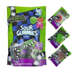 Halloween Custom <strong>Sour</strong> <strong>Gummy</strong> Candy <strong>Eyeball</strong> &amp; Skull Shape Fruity Flavored Funny Soft Candy Individually Wrapped with Bag - Product Image 1