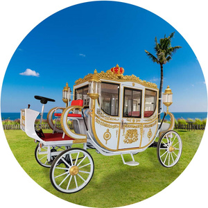 Nuevo Carroza de Caballos Cenicienta OEM Blanca, Remolque Nupcial Inglés, Buggy Cabriolet con Capota Real, Transporte Especial para Caballos - Product Image 5