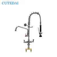Robinet de cuisine CUTEDAI contemporain en laiton pour hôtel, mitigeur de pré-évier avec bec coudé