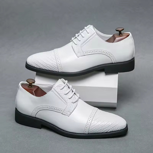High Quality Genuine Leather Britishstyle Men's Business Formal Waterproof Breathable <b>Arch</b> <b>Support</b> Embroidered Soft Soled - Product Image 3