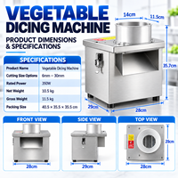 Machine à découper les légumes commerciale en acier inoxydable, hachoir électrique pour aliments avec grilles de coupe optionnelles de 6 à 30 mm pour restaurants
