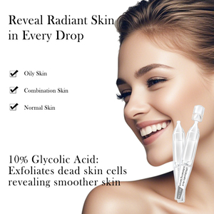 Suero <span class=keywords><strong>facial</strong></span> exfoliante de ácido glicólico 10% con ácido láctico hidratante y ácido salicílico corona limpiadora de poros etiqueta privada personalizada - Product Image 3