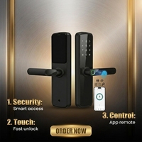 Offre Spéciale : Serrure de Porte Intelligente Tuya avec Poignée Gauche à Verrouillage par Lifting, Empreinte Digitale, Mortaise 5050, Déverrouillage via l'Application Ttlock pour Maison Connectée