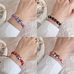 <b>Boho</b> Kids Girls Gifts Wholesale 7Pcs Card Pack Enamel Butterfly Charm Braided Rope <b>Bracelet</b> - Product Image 4