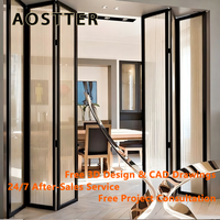 Puerta Plegable de Aluminio AOSTTER con Protección Solar y Vidrio Reflectante Tintado con Bloqueo UV para Climas Desérticos