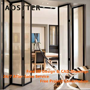 Porte pliante en aluminium AOSTTER avec verre réfléchissant teinté, protection solaire, profil anti-UV pour <span class=keywords><strong>climats</strong></span> désertiques - Product Image 4