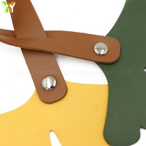 PU Leather Ginkgo <b>Leaf</b> Light Keychain Charm Cute Car Hanging Ornament Durable High Quality - Product Image 3