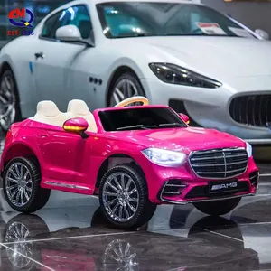 高级新款大型婴儿玩具电池汽车漆粉色儿童电动车